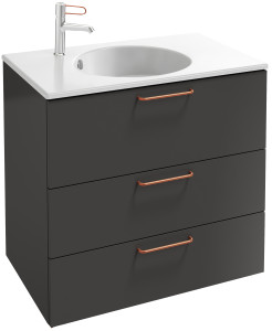 EB2532-R7-NR4 Тумба под столешницу 80 см, 3 ящика, бронзовая ручка JACOB DELAFON ODÉON RIVE GAUCHE