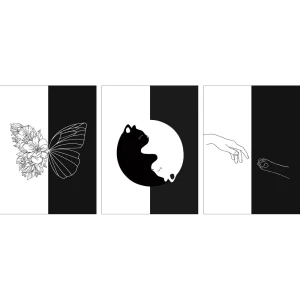 Постер Инь и ян 50x70 см 3 шт.