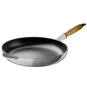 Сковорода чугунная Le Creuset с деревянной ручкой, Ø28 см, серая