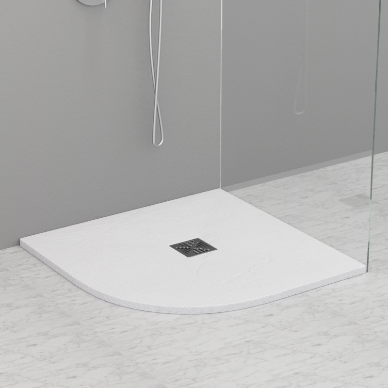 704530 Душевой поддон из минерального литья БЕЛЫЙ МАТОВЫЙ в комплекте с сифоном, Kerasan DOCCIA Италия