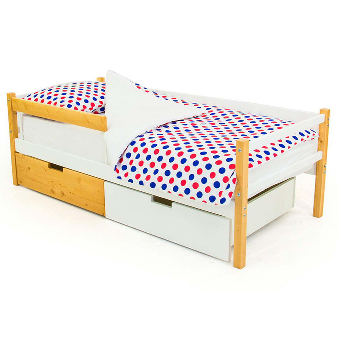 Детская кровать-тахта Svogen дерево, белая БЕЛЬМАРКО  326822 Белый;желтый Santreyd  - Вид №6