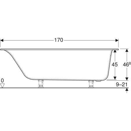 554.043.01.1 Прямоугольная ванна Geberit Soana, узкий край Geberit  - Вид №19