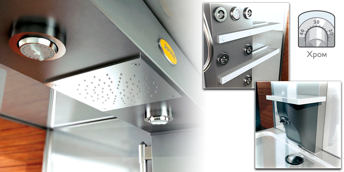 Душевая кабина с сиденьем Mynima 140 Wall TB 9547-140A Jacuzzi 9547140A - Вид №1