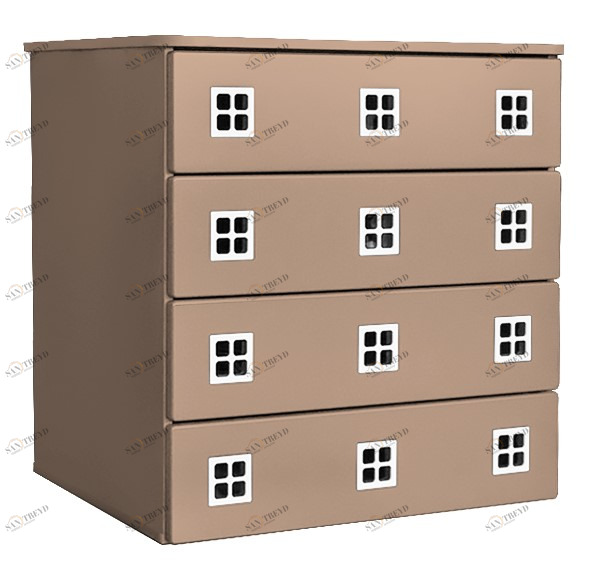 Комод детский с 4 ящиками и декором "Амстердам" МАНДАРИН АМСТЕРДАМ 179544 Бежевый Santreyd 