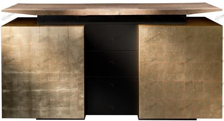 Garbarino Буфет с распашными дверцами, лакированный сусальным золотом Katai Kat2 