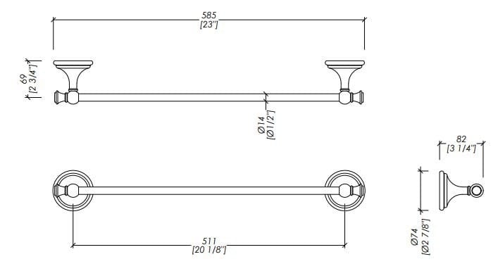 Латунный держатель для полотенец Devon&Devon Kalos ARCH-00073068 - Вид №2