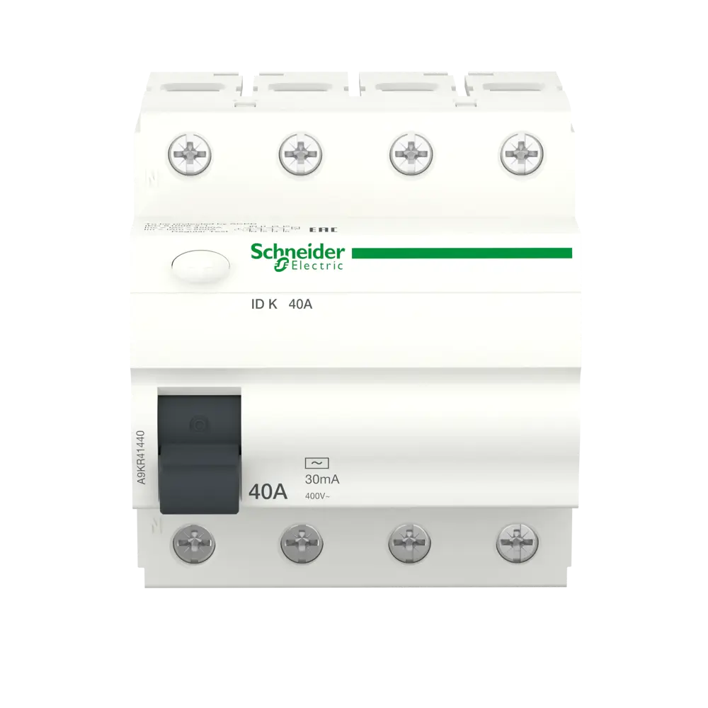 УЗО Systeme Electric Acti9 3P N 40 A 30 мА 10 кА AC A9R41440 82850934 STLM-2034286  - Вид №1