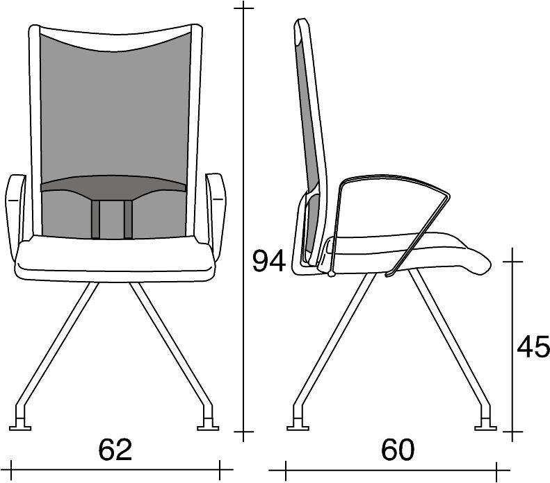TALIN Кресло на козлах сетчатое с подлокотниками для залов ожидания Avianet sun-id-1503240 - Вид №1
