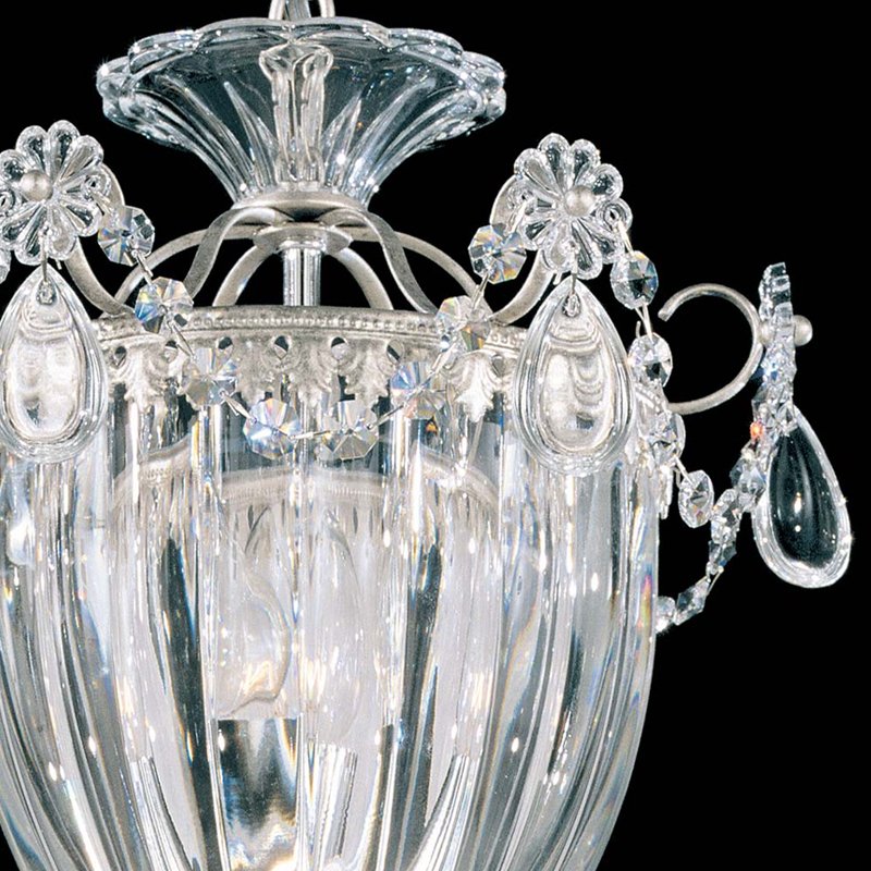 Люстра хрустальная 24х20 см серебряная Bagatelle 1239-48 SCHONBEK ДИЗАЙНЕРСКИЕ 00-3882391 Прозрачный;серебро  - Вид №2