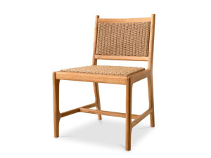 Стул для сада из тикового дерева без подлокотников