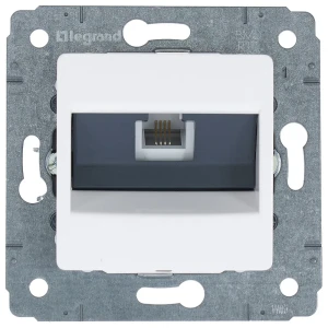 Телефонная розетка встраиваемая Legrand Cariva RJ11, цвет белый 11648478 STLM-2151617