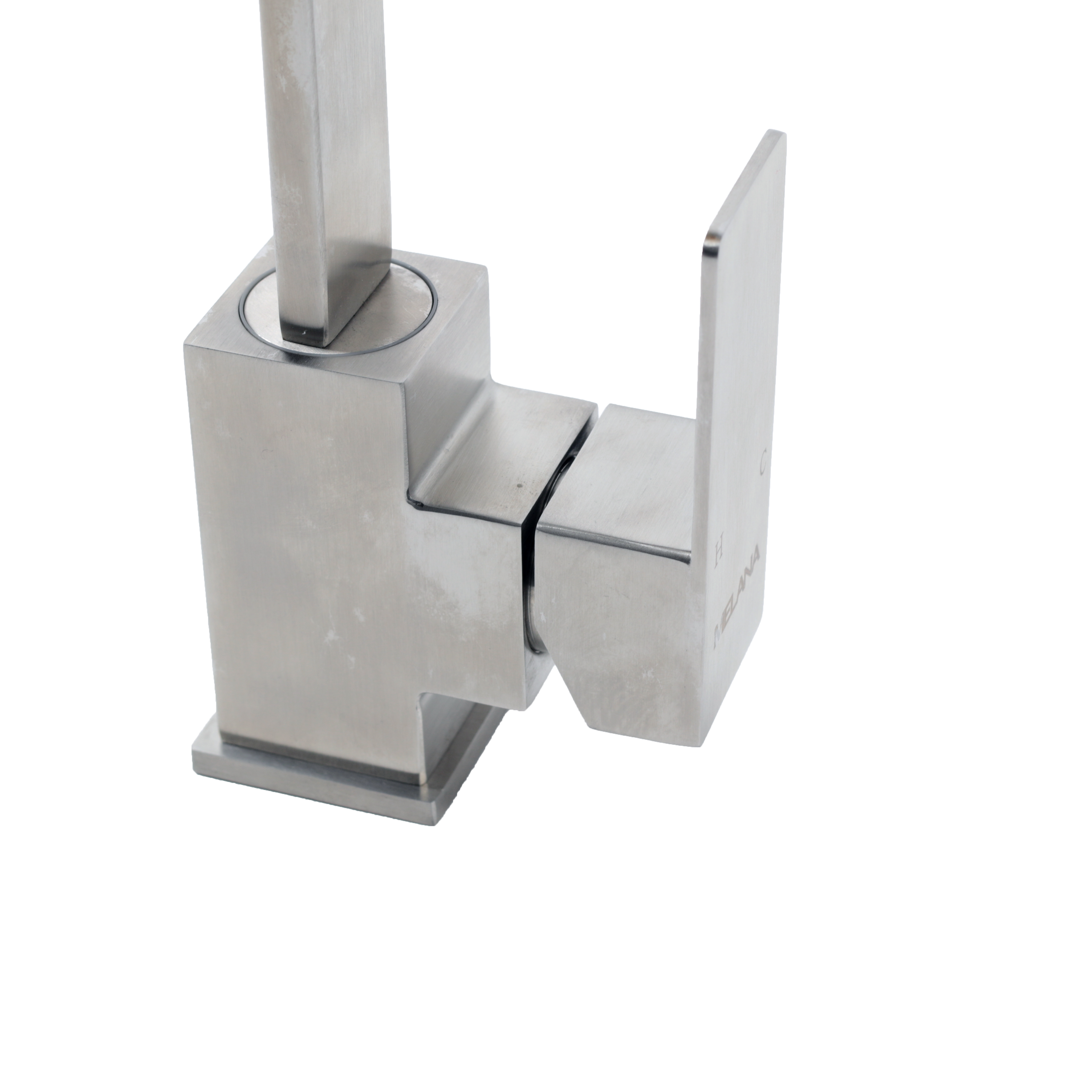 Смеситель д/кухни MELANA-F8113 нерж.сталь, однорычажный, сатин, высокий излив  - Вид №6