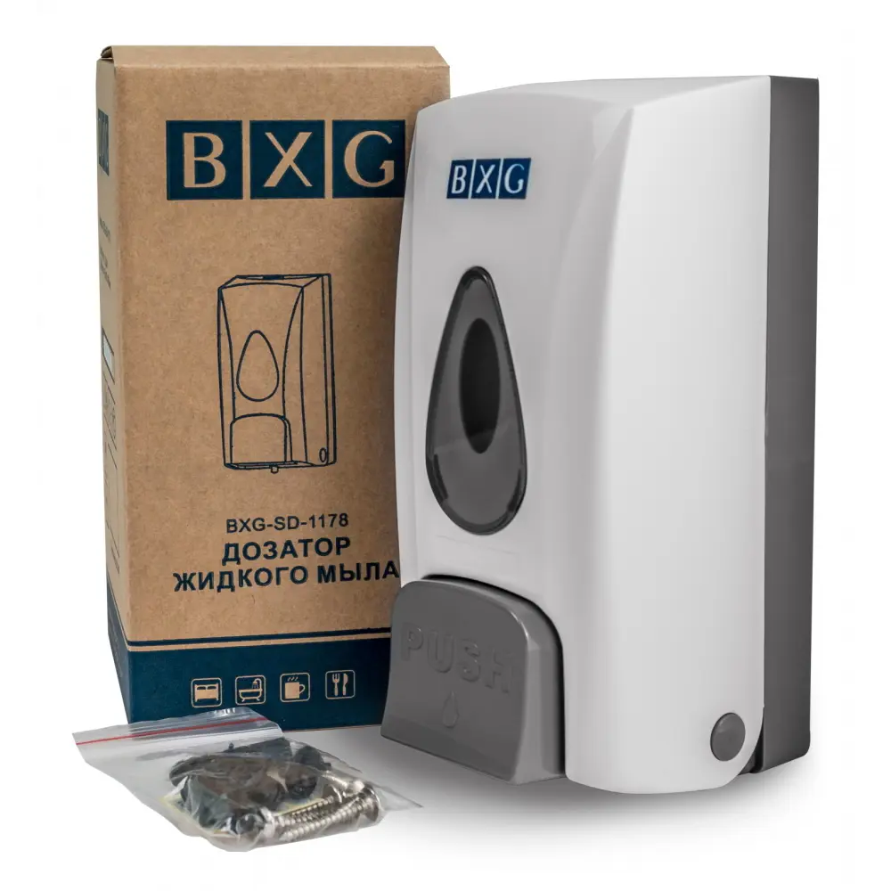 Дозатор для жидкого мыла BXG SD-1178 подвесной ABS-пластик цвет белый STLM-2200512 - Вид №2