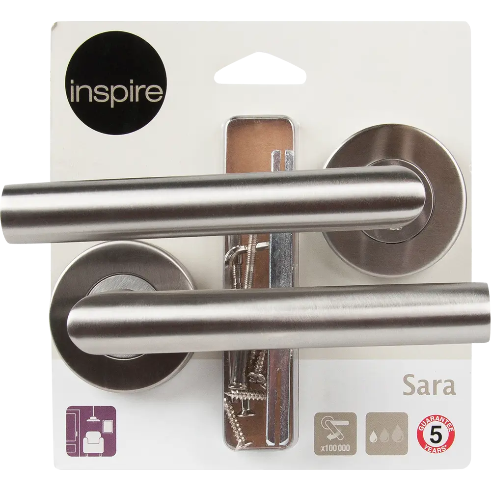 Дверные ручки Inspire Sara без запирания сталь132 мм цвет серебро 82227124 STLM-2203235  - Вид №4