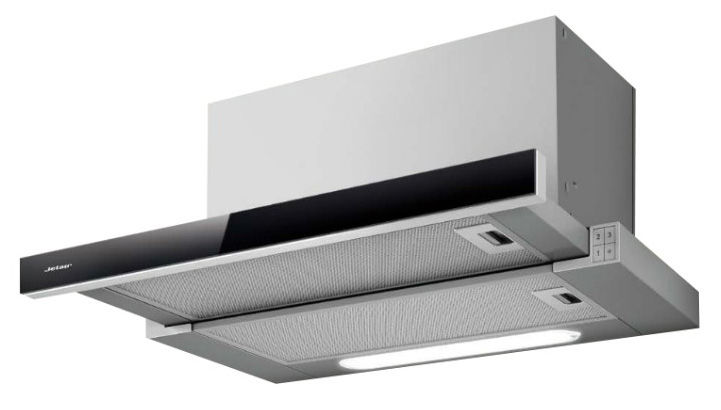 BETTA 60/GR/BK GL-PRF0099697B Вытяжки / встраиваемая, 60 см, 900 куб.м., кнопочное управление, серая + фронтальное черное стекло Jet Air Santreyd 