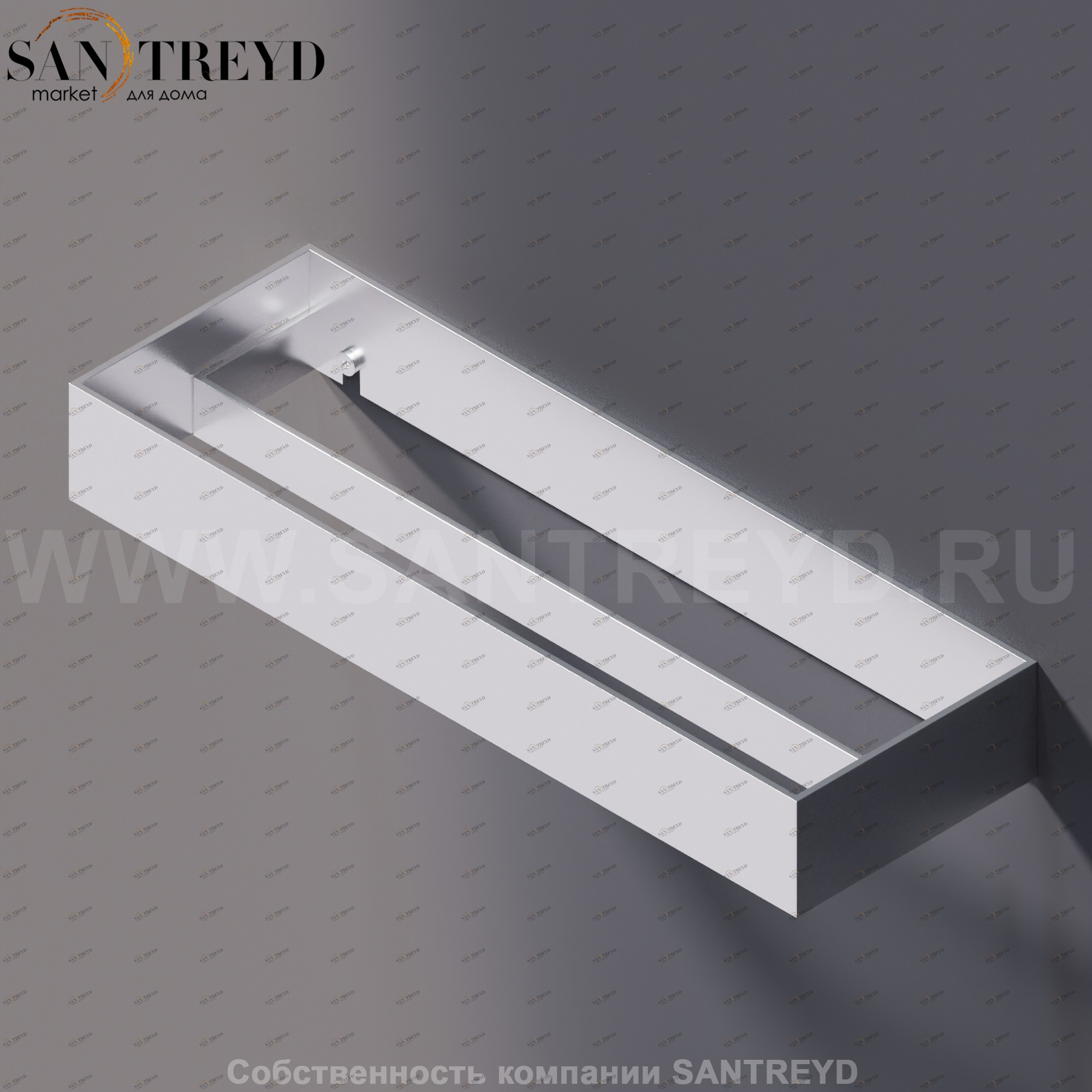 Agape 369 Двойной полотенцедержатель 36 см хромированный сатин A369207SP