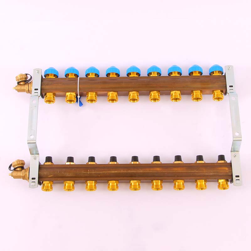 Коллекторная группа HKV с регулировочными и термостатическими вентилями WATTS Ind 1"x3/4"ЕК 9 выходов 10004186 - Вид №5