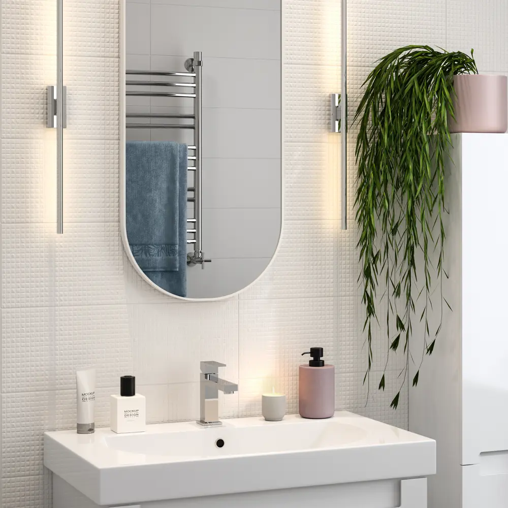 Плитка настенная Kerama Marazzi Сигма 20x60 см 1.2 м² матовая цвет белый квадратики 87653860 STLM-2049672