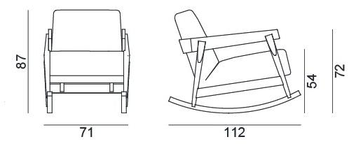 Gervasoni Кресло-качалка, обитое тканью, с подлокотниками Brick sun-id-1372554 - Вид №4