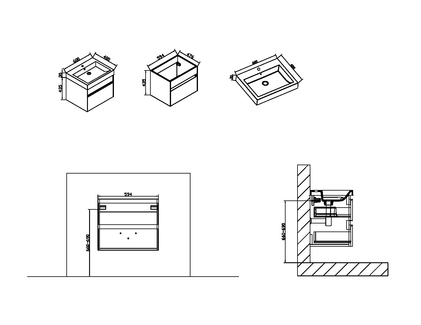 VMC-1C600CT База под раковину Vincea Chiara Santreyd - Вид №8