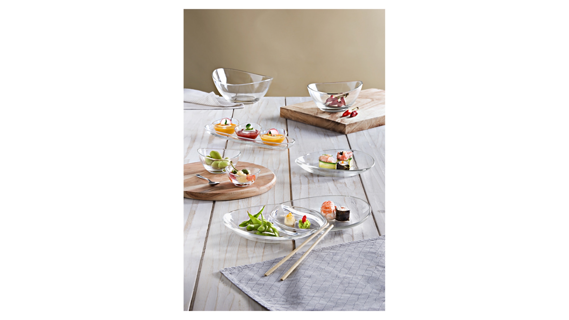 10536207 Vidivi Набор из 3 чаш на подносе Vidivi "Папайя", 30см Стекло  - Вид №3