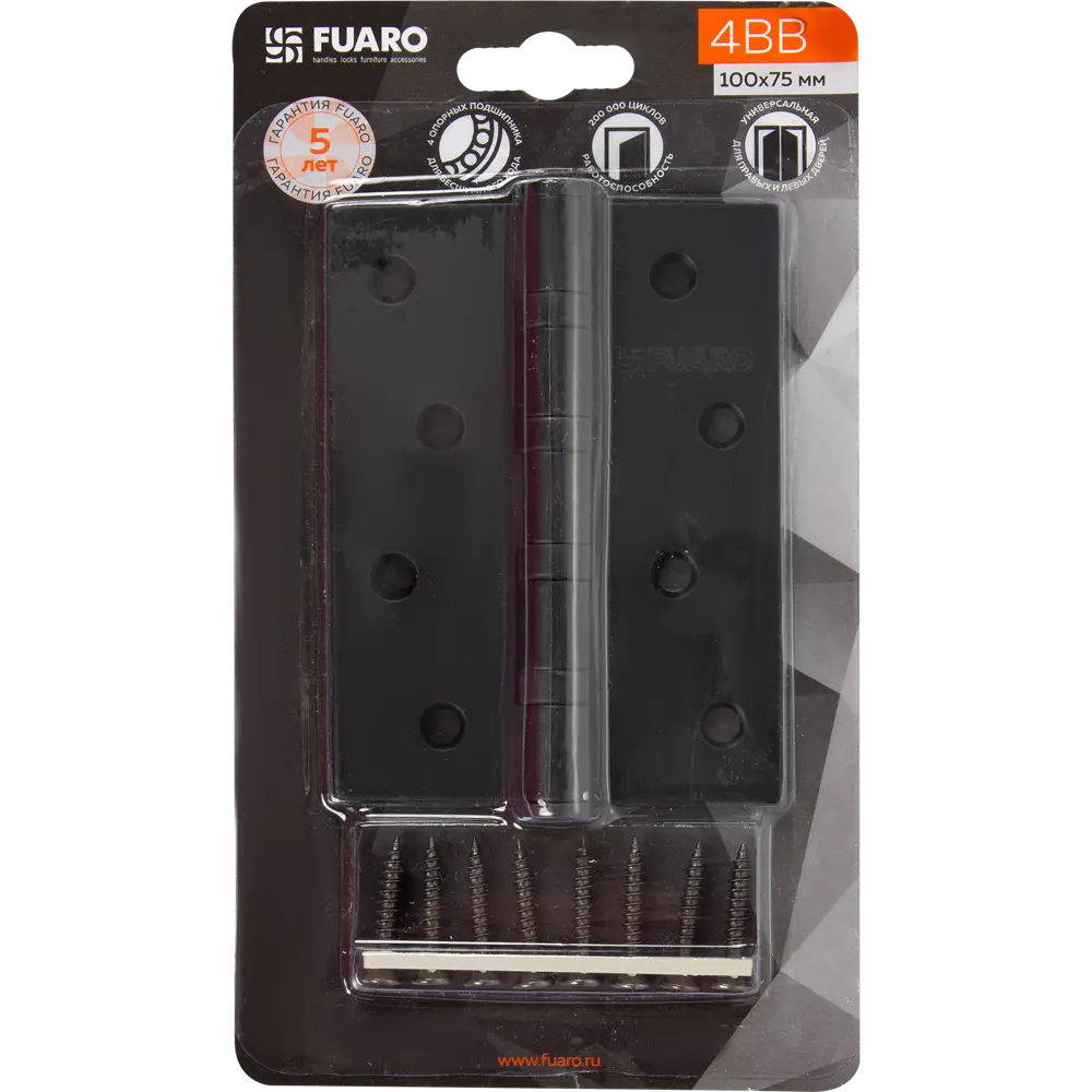 Универсальная дверная петля FUARO U1004BB-BL/BL матовый черный 82105968 Home STLM-0019063 - Вид №5