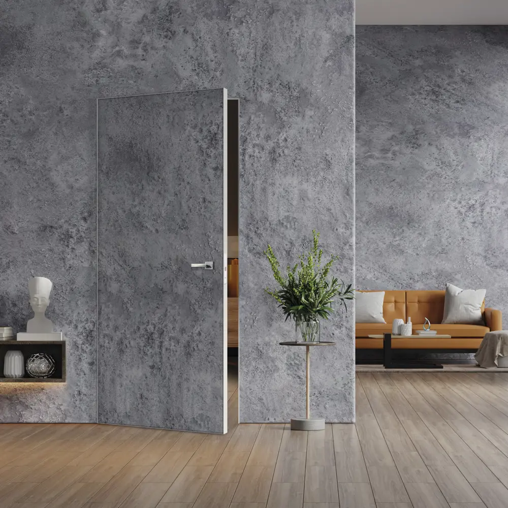 Дверь межкомнатная глухая Invisible 60x220 см цвет белый с замком алюминиевая кромка VELLDORIS STLM-2148425 - Вид №6