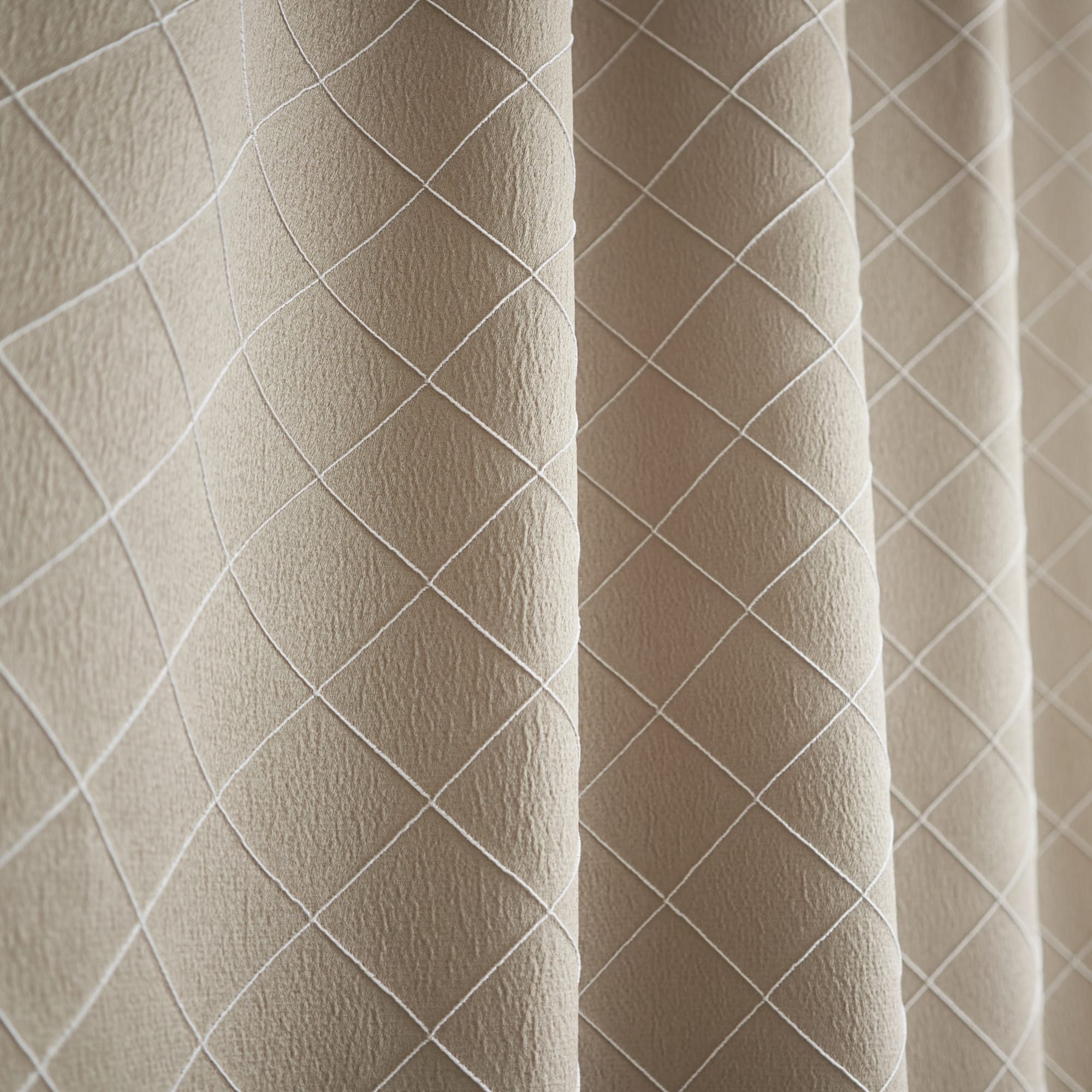 86115670 Штора на ленте для кухни "Жак Ромб" 135x180 см цвет золотой Santreyd  - Вид №2