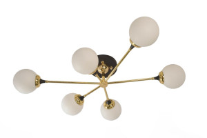 Светодиодный потолочный светильник из латуни и стекла