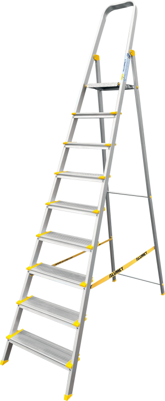 Стремянка алюминиевая профессиональная с анодированным покрытием ALUMET АS 709