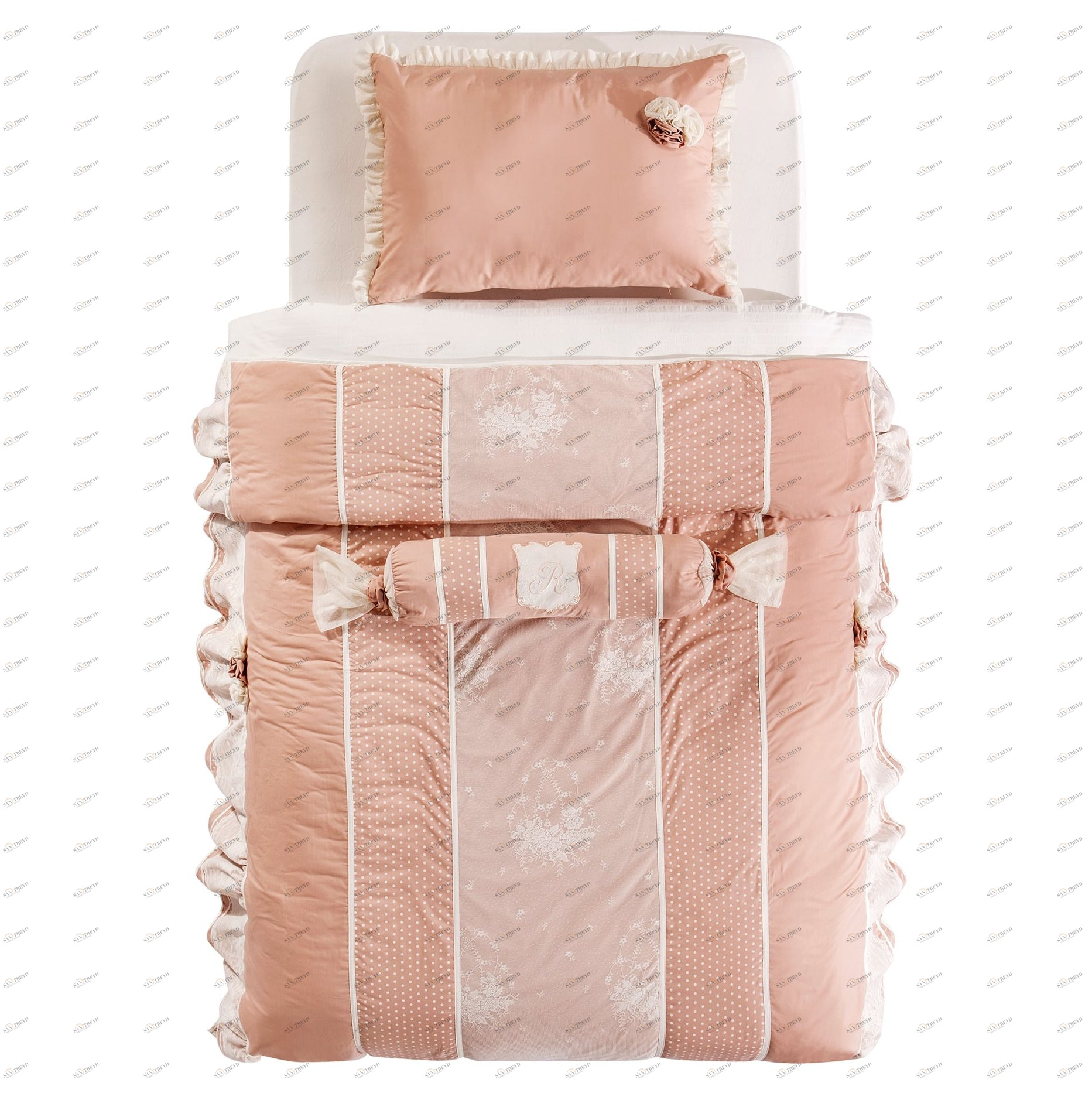 Покрывало с подушкой 120х200 см светло-розовое Dream CILEK ROMANTIC 00-3832463 Розовый Santreyd