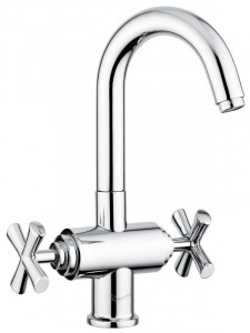 31003CR Emmevi Spirit New, двухвентильный смеситель для раковины с донным клапаном, цвет хром