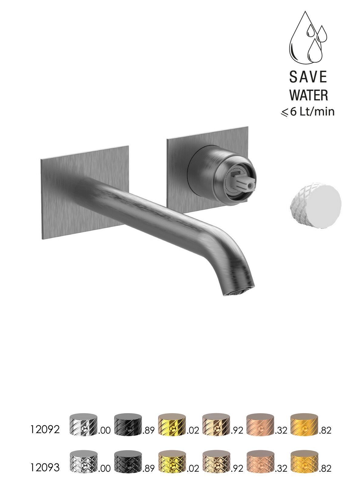 Настенный смеситель для раковины без слива с ограничителем расхода Rubinetterie Frattini Pepe XLS ARCH-00093332 - Вид №40