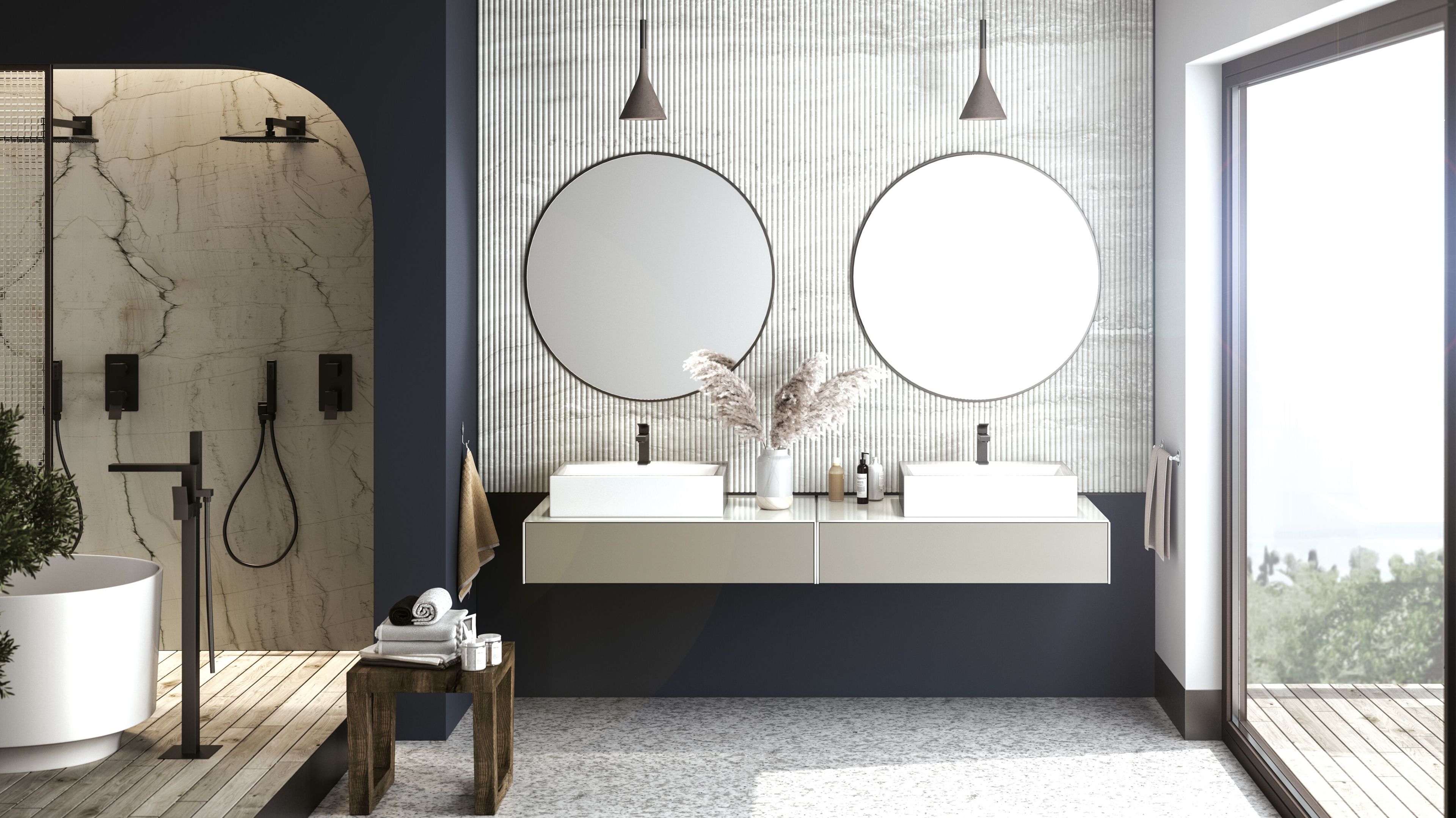 Смеситель для ванны из хромированной латуни Bossini Aki ARCH-00107023 - Вид №2