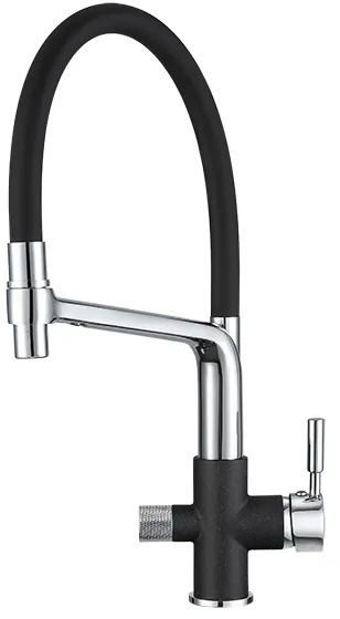 0075, ЧЁРНЫЙ, СМЕСИТЕЛЬ КУХОННЫЙ