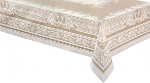 10652859 Яковлевский жаккард Скатерть прямоугольная Яковлевский Жаккард Акантус 178х250см бежевая, полулен Ткань