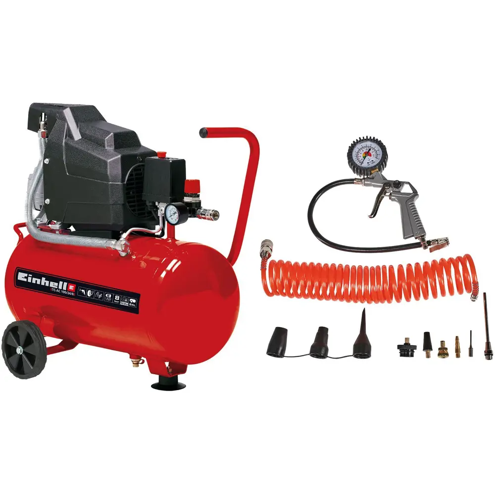 Компрессор поршневой масляный Einhell TC-AC 190/24/8 Kit, 24 л 165 л/мин 86401442 STLM-2064320  - Вид №4