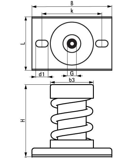 2800406000 VibraTek® MS-1X Spring Mount high performance spring isolator for medium to heavy equipment and machinery walraven  - Вид №1
