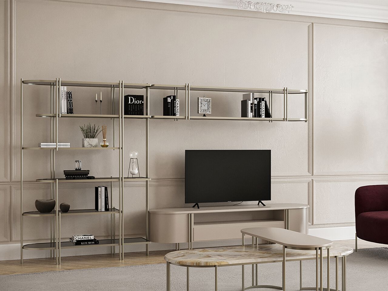 Металлический и деревянный овальный журнальный столик NDESIGN румяна ARCH-00093225 - Вид №2