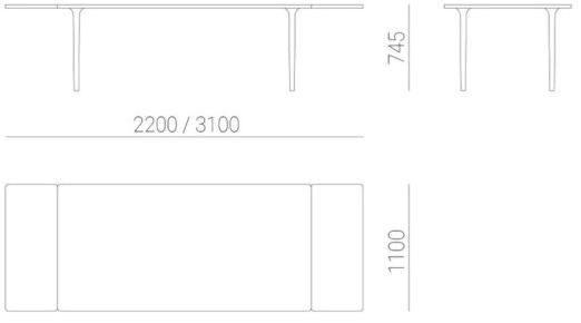 MOR DESIGN Прямоугольный раздвижной стол из дуба Cast Cte220110s - Вид №2