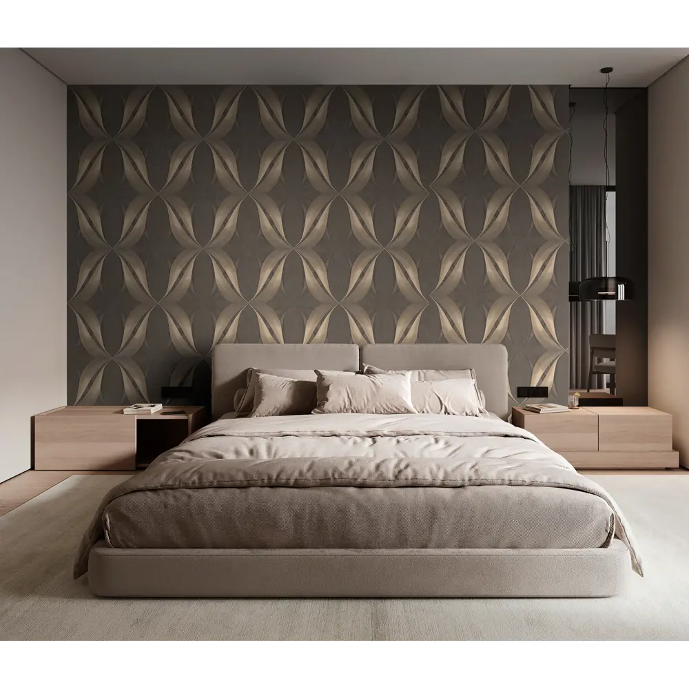 Обои Anturage Otto бежевые с геометрическим узором 1.06 м 89404398 STLM-1575678 - Вид №2