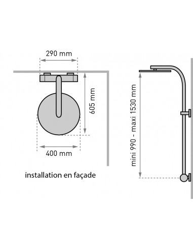 669500 000 00  Комбинация душа Opium с термостатическим клапаном, очень большая насадка для душа, полки для хранения, хром Valentin Хром  - Вид №3
