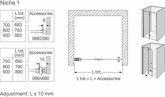 59901197 Складная душевая дверь IFO Space, SPNKB 900 правая - Вид №10