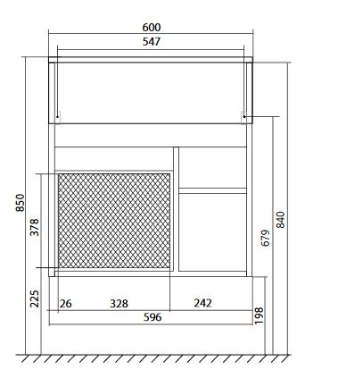 У75337 Тумба с раковиной Mira 60П 2д. Дуб Сонома 1 Marka MIRA - Вид №7