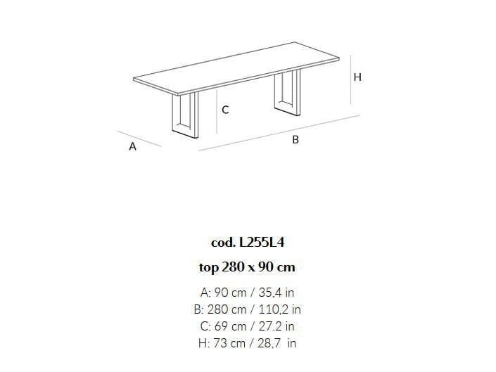 Прямоугольный обеденный стол из массива дерева Lando PALLADINO ARCH-00148444 - Вид №7