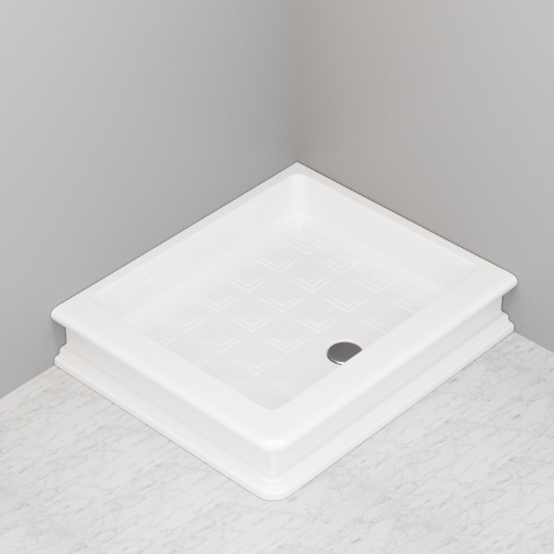 133701 Душевой поддон угловой 80*96 SX 96 см цвет Белая глазурь Kerasan RETRO Италия 