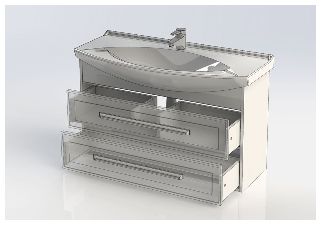 Тумба под раковину Aquanet Остин 105 белый sun-id-270608 - Вид №4