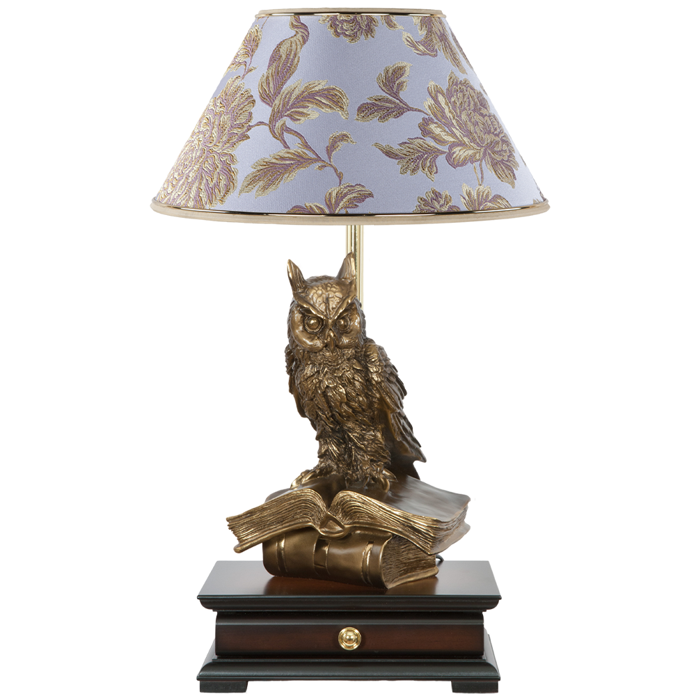 33006/1,34051 Настольная лампа с бюро Ученый Филин Маргарита Лаванда BOGACHO 4627138211540, 4627138151655