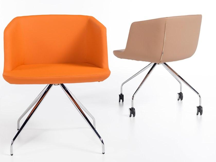 B&T Design Вращающееся кресло на козелке из кожи sun-id-1370315 - Вид №2