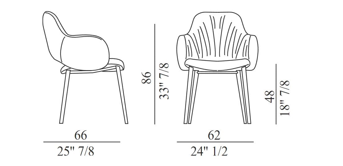 Мягкий стул с подлокотниками EFORMA силуэт ARCH-00042492 - Вид №4